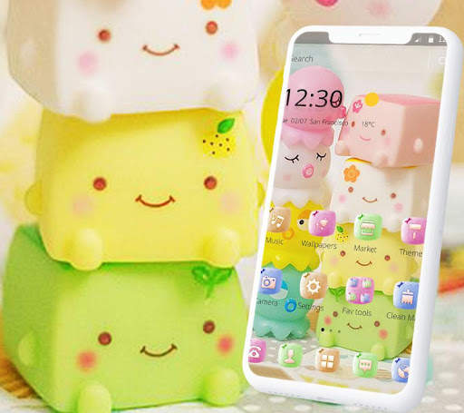 Cute Colorful Sweet Marshmallow Theme 2 تصوير الشاشة