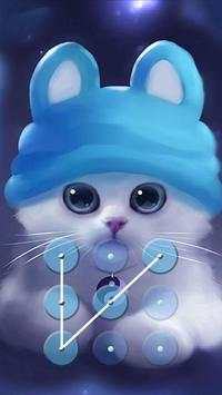 Green AppLock Theme White Cats screenshot 2