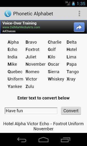 Phonetic Alphabet screenshot 2