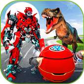 US Police Ball Robot Transform VS Wild Dino Attack 2.0
