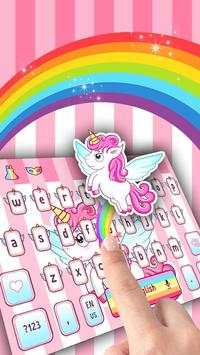 Pink cartoon cute unicorn keyboard screenshot 1