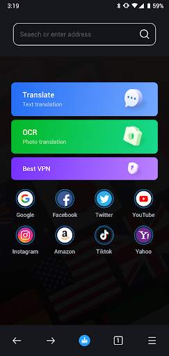 Nice browser: translator&VPN screenshot 1