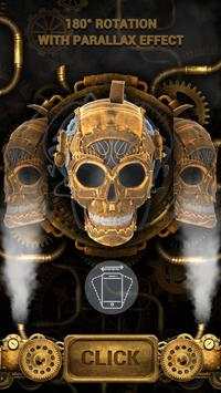 3D Golden Steampunk Skull Lock Screen 4 تصوير الشاشة