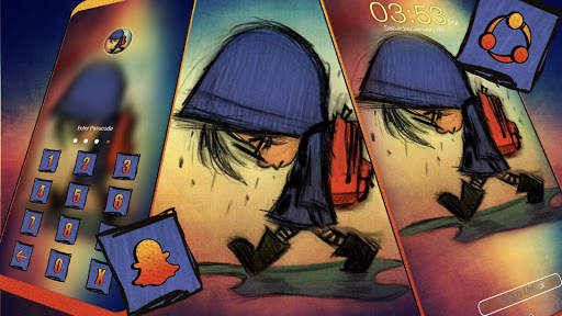 Sad Boy Sketch Launcher Theme screenshot 2