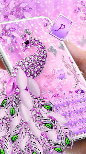 Glitter Diamond Princess Keyboard Theme скриншот 1