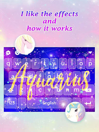 Aquarius Galaxy Keyboard Theme for Girls screenshot 3