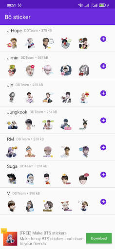 BTS Stickers For Whatsapp - WAStickerApps screenshot 2
