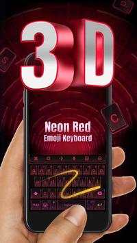 3D Neon Red Technology Keyboard Theme for WhatsApp screenshot 4
