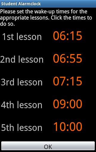 Student Alarmclock Lite screenshot 2