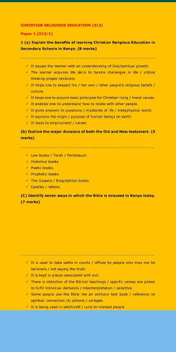KCSE CRE Past Papers screenshot 5