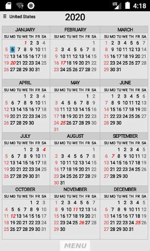Wallet Calendar screenshot 1