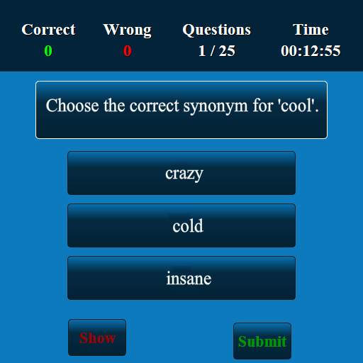 Synonyms Quiz screenshot 2