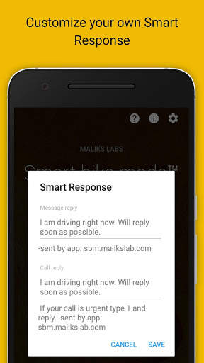 Smart bike mode Auto Responder - Maps, Media & Sms screenshot 4