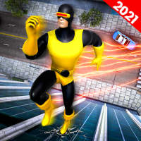Light Speed Hero Rescue City : Flying Rope Hero 3d logo