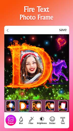 Fire Text Photo Frame screenshot 1