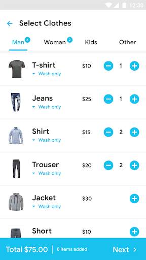 Laundry User - Template screenshot 3