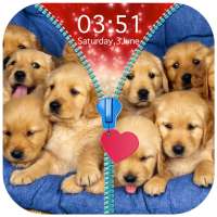 Puppy Zipper Lock Screen