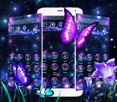 3D Neon Light Butterfly Launcher screenshot 1