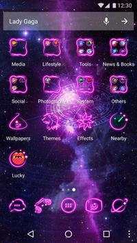 Neon Theme - Neon Purple Star Wallpaper&Icon screenshot 2
