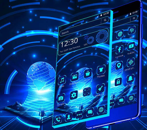 Blue Tech Light Theme screenshot 3