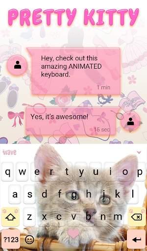 Pretty Kitty Animated Keyboard स्क्रीनशॉट 3