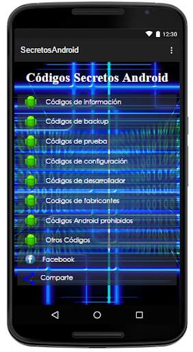 Codigos secretos Android 1 تصوير الشاشة