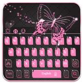 Pink Black Butterfly Keyboard 10001003