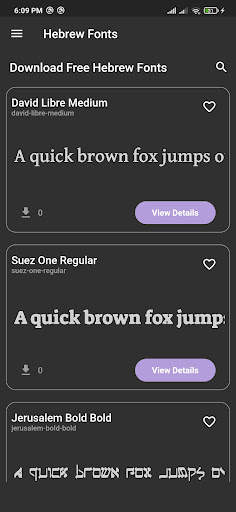 Hebrew Fonts: Download Free Hebrew Fonts screenshot 2