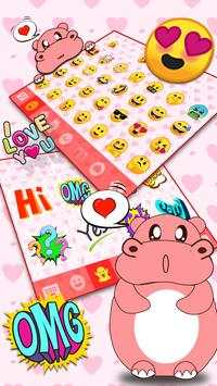 Emoji Keyboard - Cute Hippo Theme screenshot 3