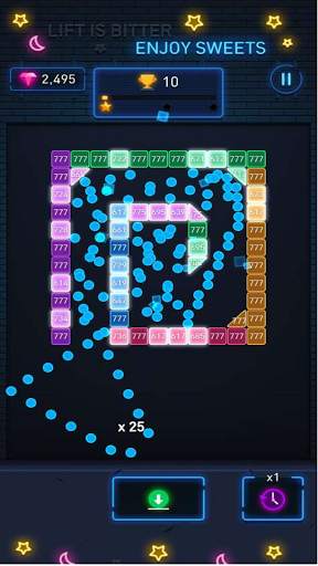 Pemecah Bata: Hip hop berisi neon! Bola monster screenshot 5