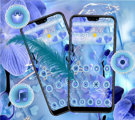 Blue Love Flower Theme screenshot 2