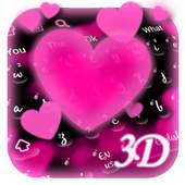 3D Pink Love Keyboard Theme 10001001