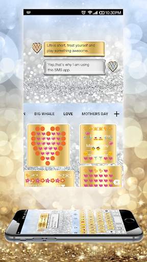 Gold Silver Emoji Keyboard स्क्रीनशॉट 7