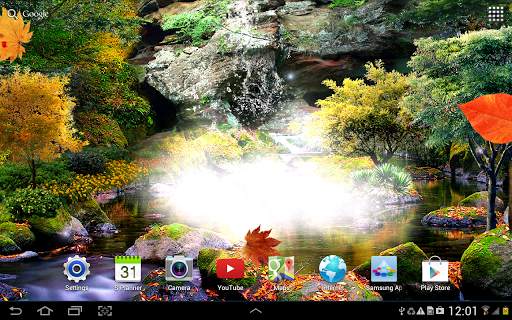 3D Autumn Waterfall Wallpaper screenshot 9