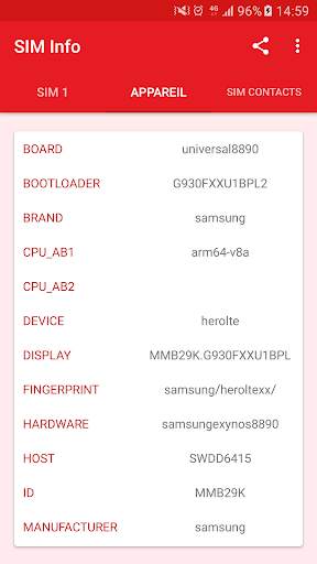 Carte SIM Info screenshot 3