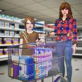 achats mall fille super marché achats Jeux 3d logo