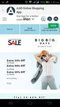 AJIO Myntra NNNOW Shopclues apps (245kb) 2 تصوير الشاشة
