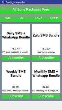 All Zong Packages 2019 zong sim packages screenshot 3