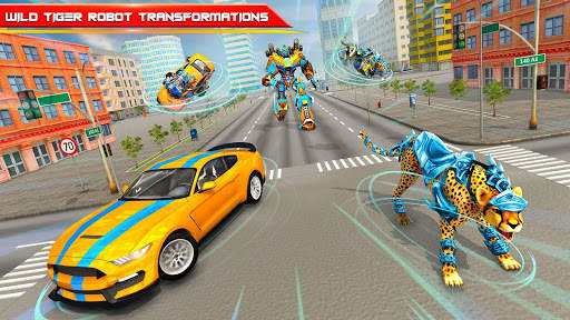 Wild Cheetah Transforming Robot Car Robot Games screenshot 2