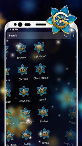 Golden Blue Flower Launcher Th screenshot 4