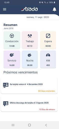 STRADA Driver lee su tarjeta conductor screenshot 2