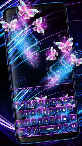Neon Butterfly Keyboard screenshot 1