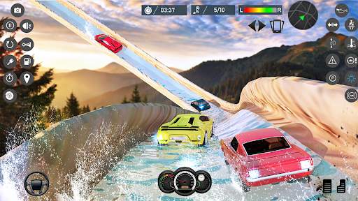 Water Slide Car Race games screenshot 4