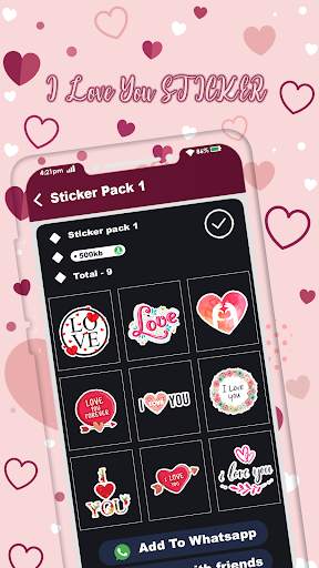 Romantic Sticker : i Love you Sticker For WhatsApp screenshot 3
