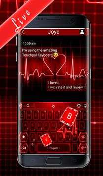 Live 3D Red Neon Heart Keyboard Theme screenshot 2
