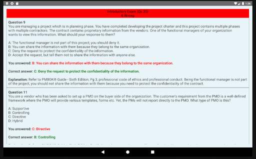 2021 PMP® Exam Simulator PMBOK® 6th Edition screenshot 23