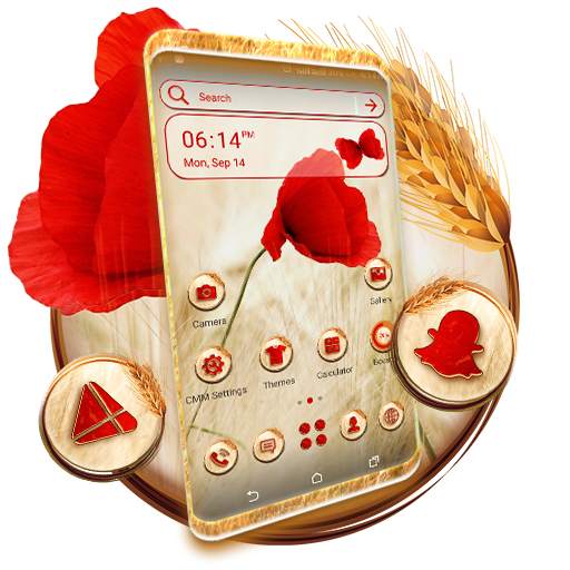 Poppy Flower Launcher Theme 1.0.0