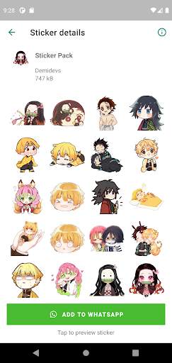 Tanjiro Kamado KNY Stickers Whatsapp screenshot 2