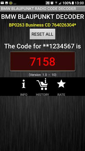 BMW Blaupunkt Radio Code Calcu screenshot 4