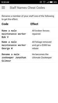 Cheat Code for Zoo Tycoon Game screenshot 5